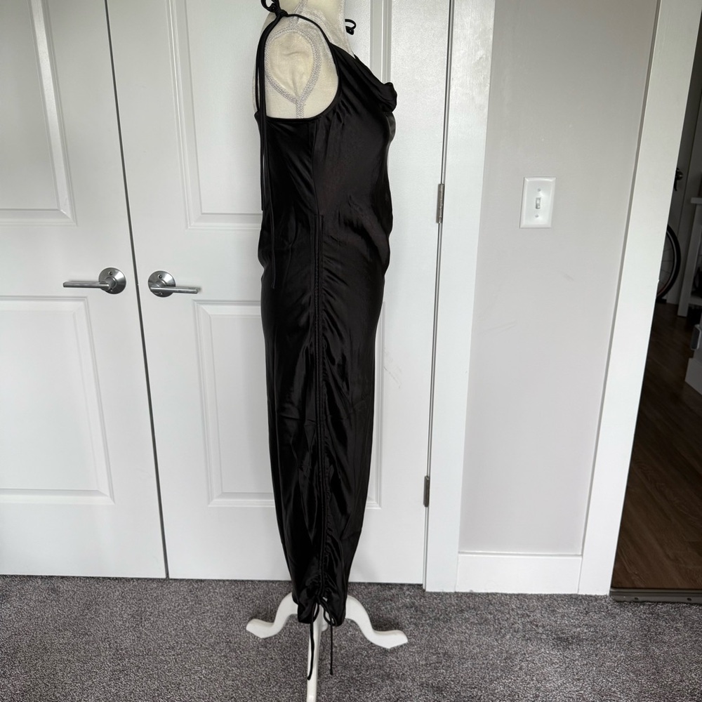 Amylynn Stella Camisole Slip Dress satin drawstring size large black - Picture 11 of 14